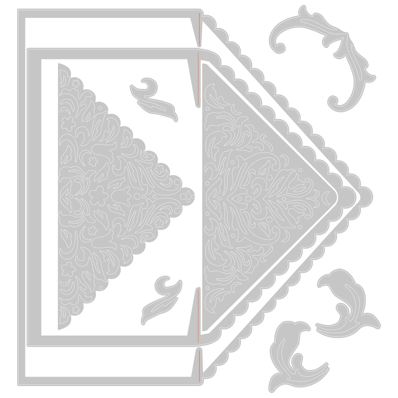 665890 Wykrojnik Sizzix • Thinlits Die Set 9PK Lace Envelope Liners by Lisa Jones