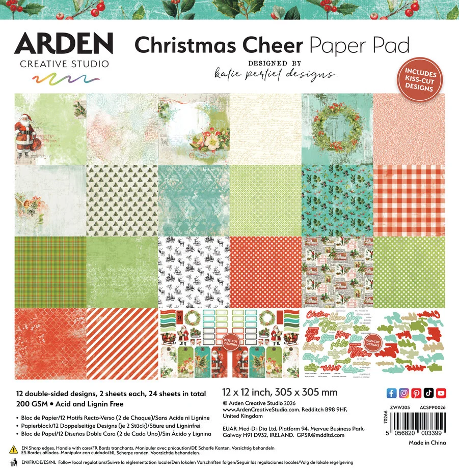 ACSPP0026 Zestaw papierów 30,5 x30,3cm Christmas Cheer - Arden Creative Studio
