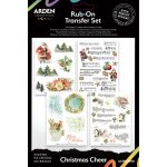 ACSRO0011 Naklejki Rub-on Christmas Cheer -zestaw transferowych naklejek- 8 arkuszy