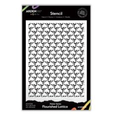 ACSST0012 Maska Arden Creative Studio - Maker Series 6x8 Inch Stencil Flourished Lattice by Katie Pertiet 