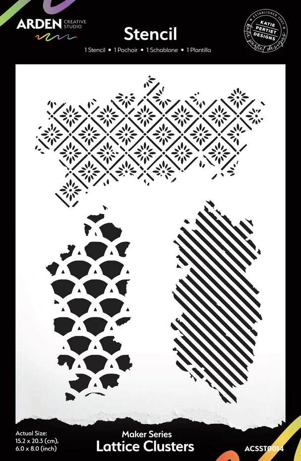 ACSST0014 Maska Arden Creative Studio - Maker Series 6x8 Inch Stencil Lattice Clusters by Katie Pertiet