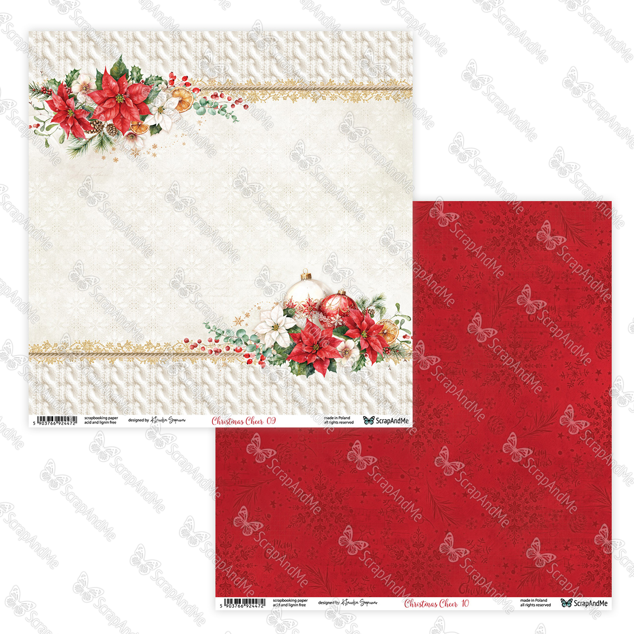 CC-12 Zestaw Papierów 30x30cm ScrapAndMe - Christmas Cheer