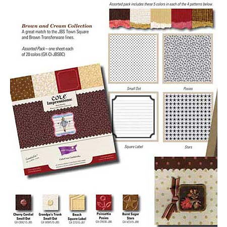 GX-CI-JBXB Zestaw papierów Core'Cordinations 30,5 x 30,5 cm- Brown and Cream Collection