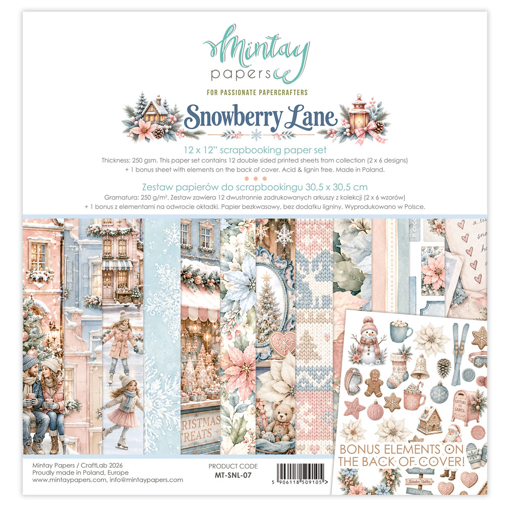 MT-SNL-07 *PRZEDSPRZEDAŻ * Snowberry Lane Zestaw MINTAY PAPERS 30,5x30,5cm - wysyłka po 5 października 2026