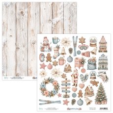 MT-SNL-09  *PRZEDSPRZEDAŻ * Snowberry Lane - Mintay -papier dwustronny z elementami 30,5x30,5cm- wysyłka po 5 października 2026