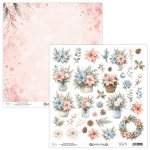 MT-SNL-10 *PRZEDSPRZEDAŻ * Snowberry Lane- Mintay -papier dwustronny z KWIATAMI 30,5x30,5cm- wysyłka po 5 października 2026