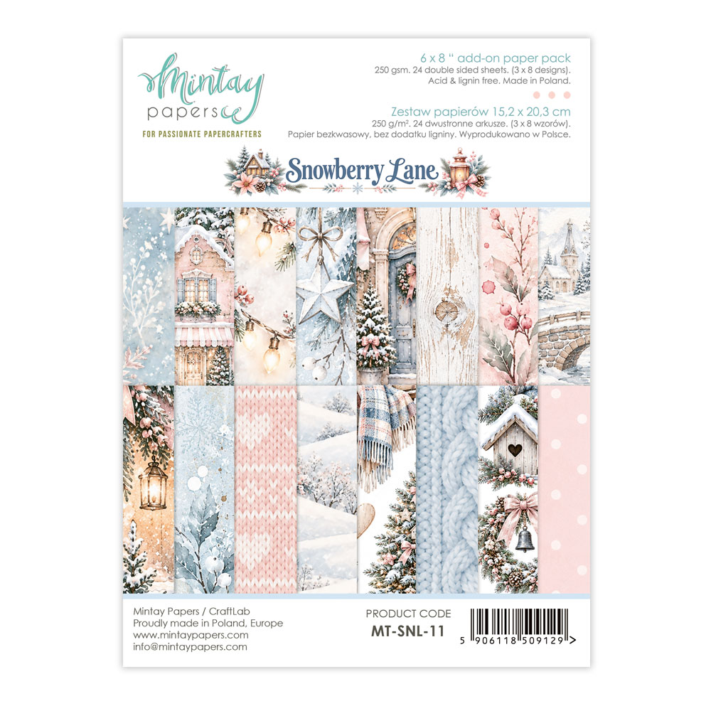 MT-SNL-11 *PRZEDSPRZEDAŻ * Snowberry Lane MINTAY PAPERS - Zestaw uzupełniający - 15,2 x 20,3 cm- wysyłka po 5 października 2026