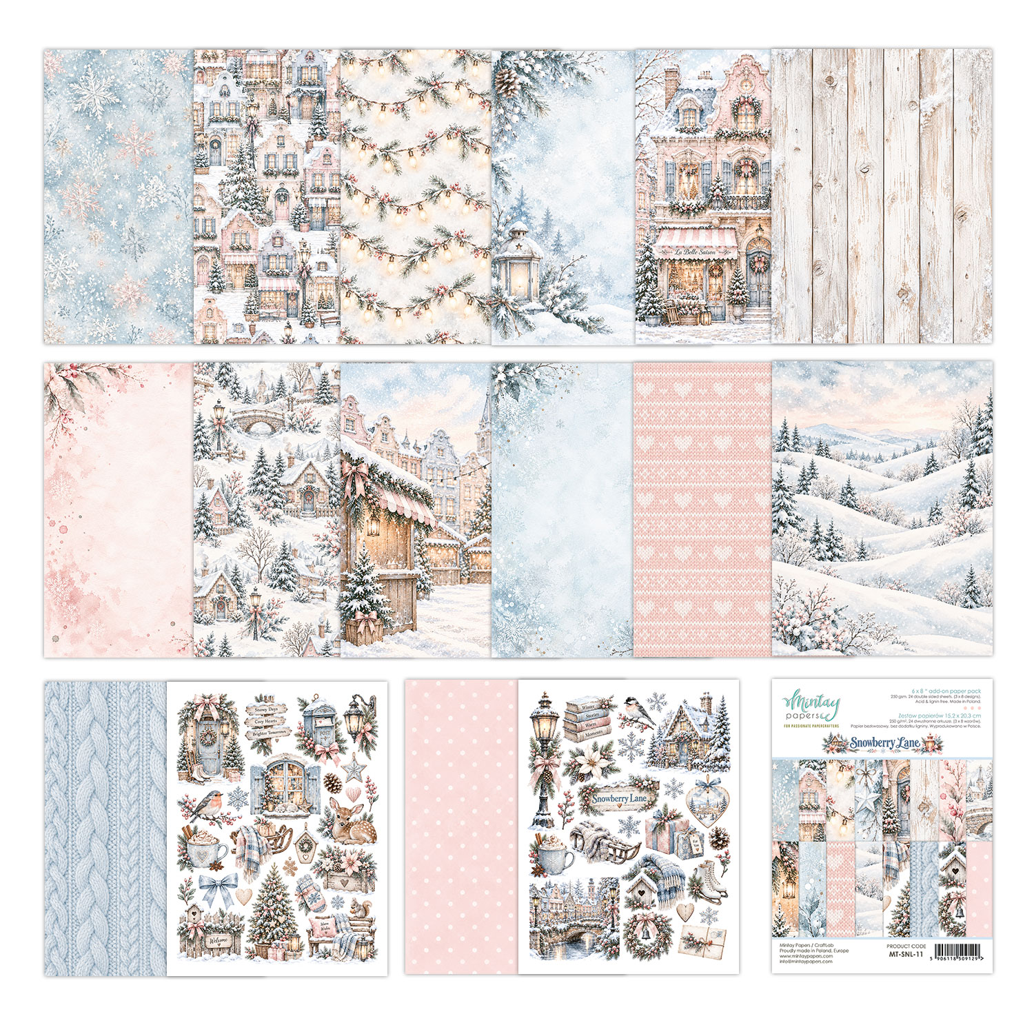 MT-SNL-11 *PRZEDSPRZEDAŻ * Snowberry Lane MINTAY PAPERS - Zestaw uzupełniający - 15,2 x 20,3 cm- wysyłka po 5 października 2026