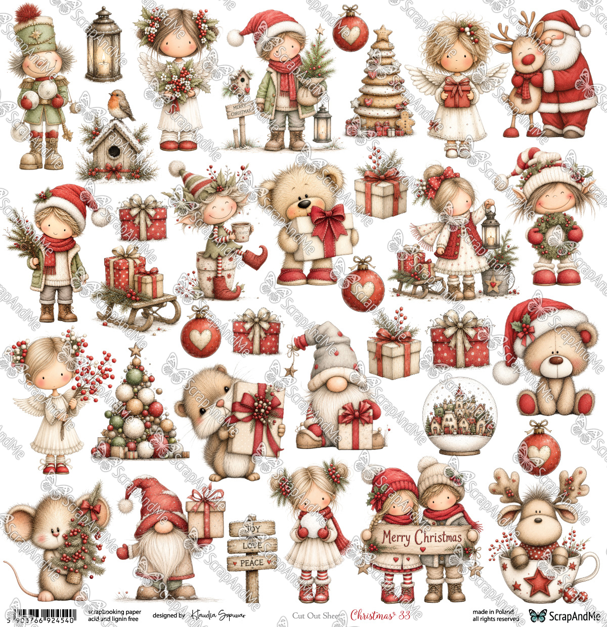 CH-33 Christmas 33 - Arkusz Do 8Wycinania - ScrapAndMe