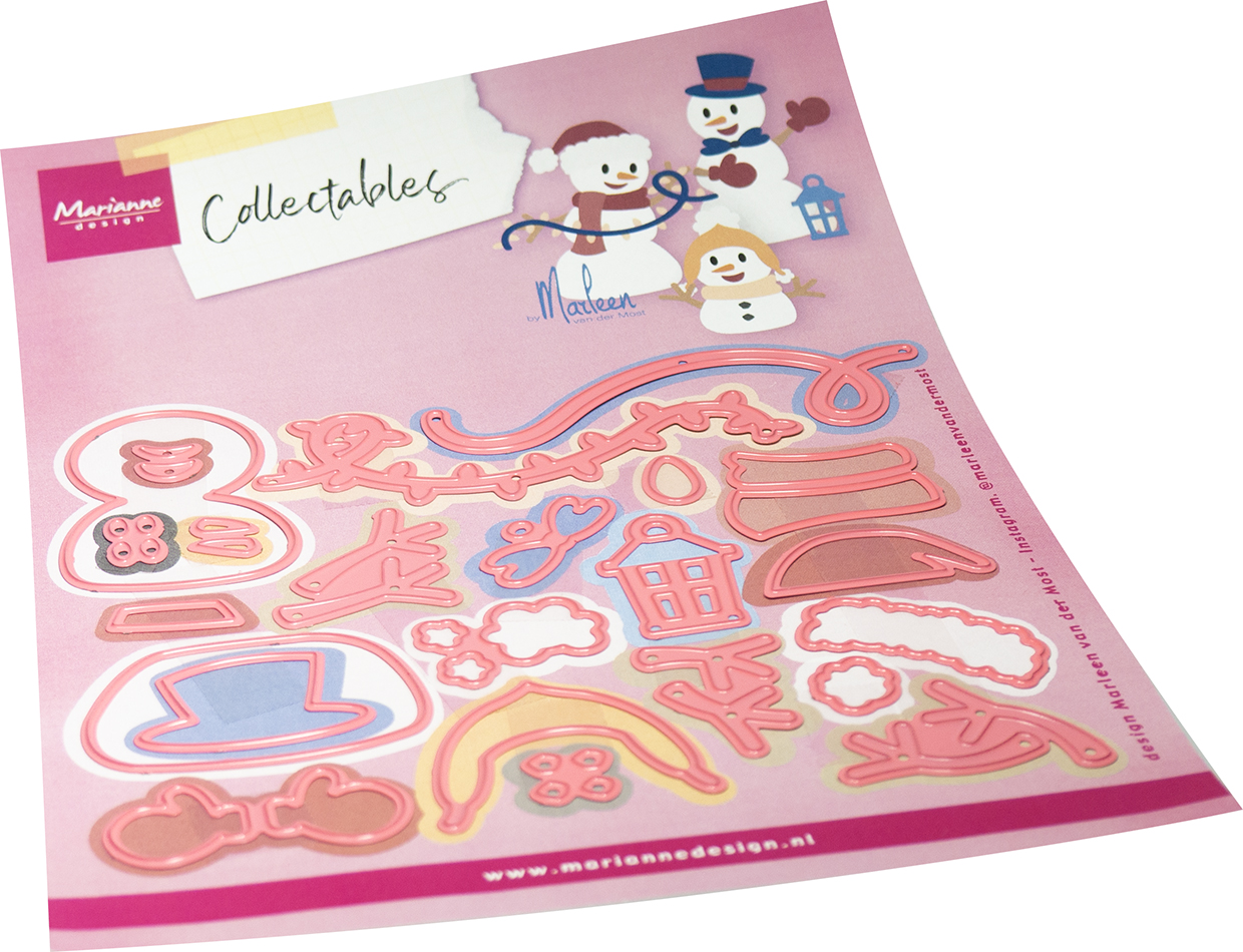 COL1596 Wykrojniki Marianne Design Collectable -Happy Snowmen by Marleen -wesołe bałwanki