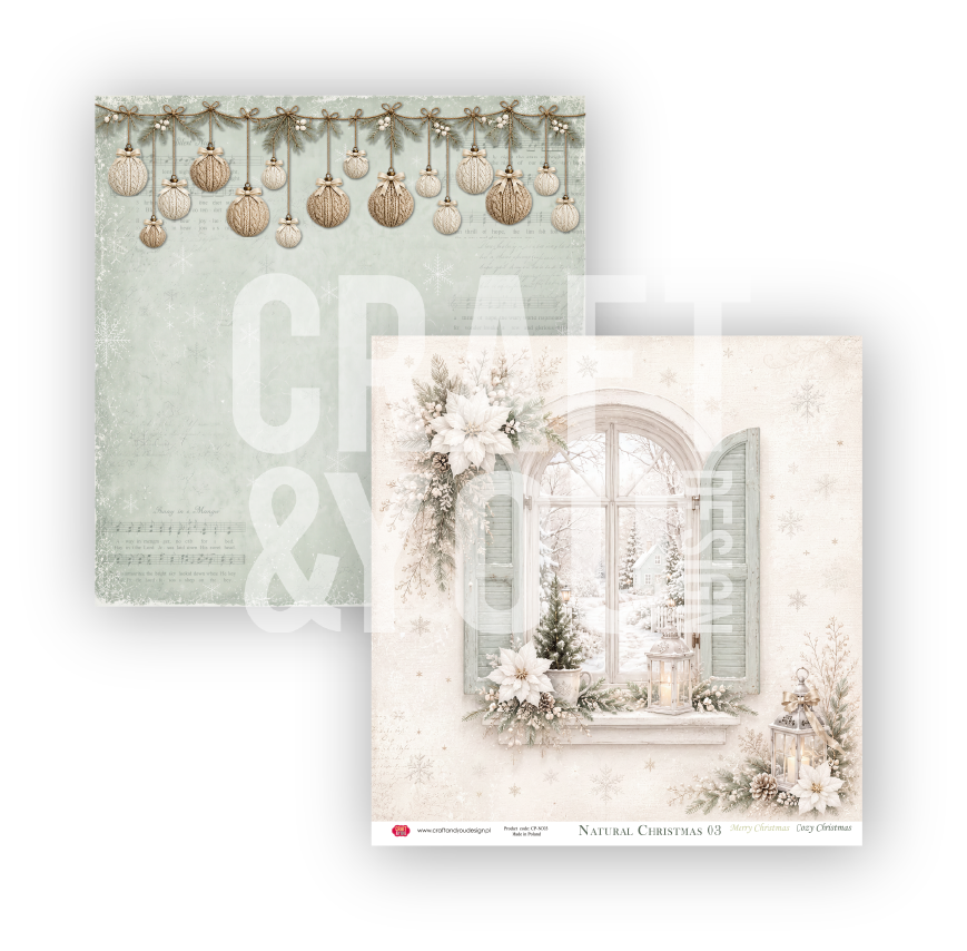 CPS-NC30-12 Duży zestaw/big set 30,5x30,5cm NATURAL CHRISTMAS Craft & You Design