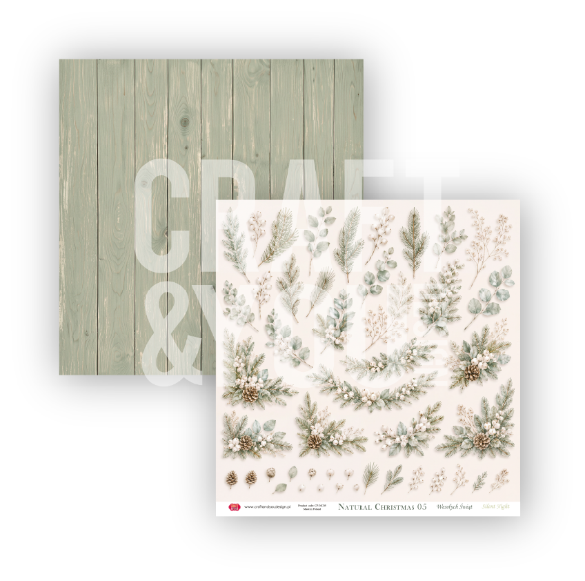 CPS-NC30-12 Duży zestaw/big set 30,5x30,5cm NATURAL CHRISTMAS Craft & You Design