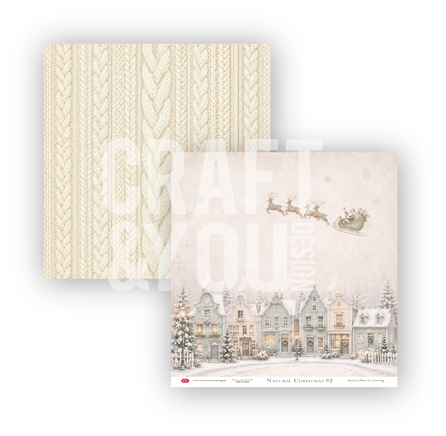 CPS-NC30-6 NATURAL CHRISTMAS - Zestaw 6 papierów 30,5x30,5cm - Craft&You Design