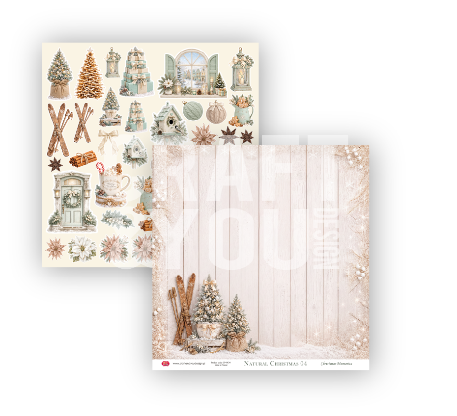 CPS-NC30-6 NATURAL CHRISTMAS - Zestaw 6 papierów 30,5x30,5cm - Craft&You Design
