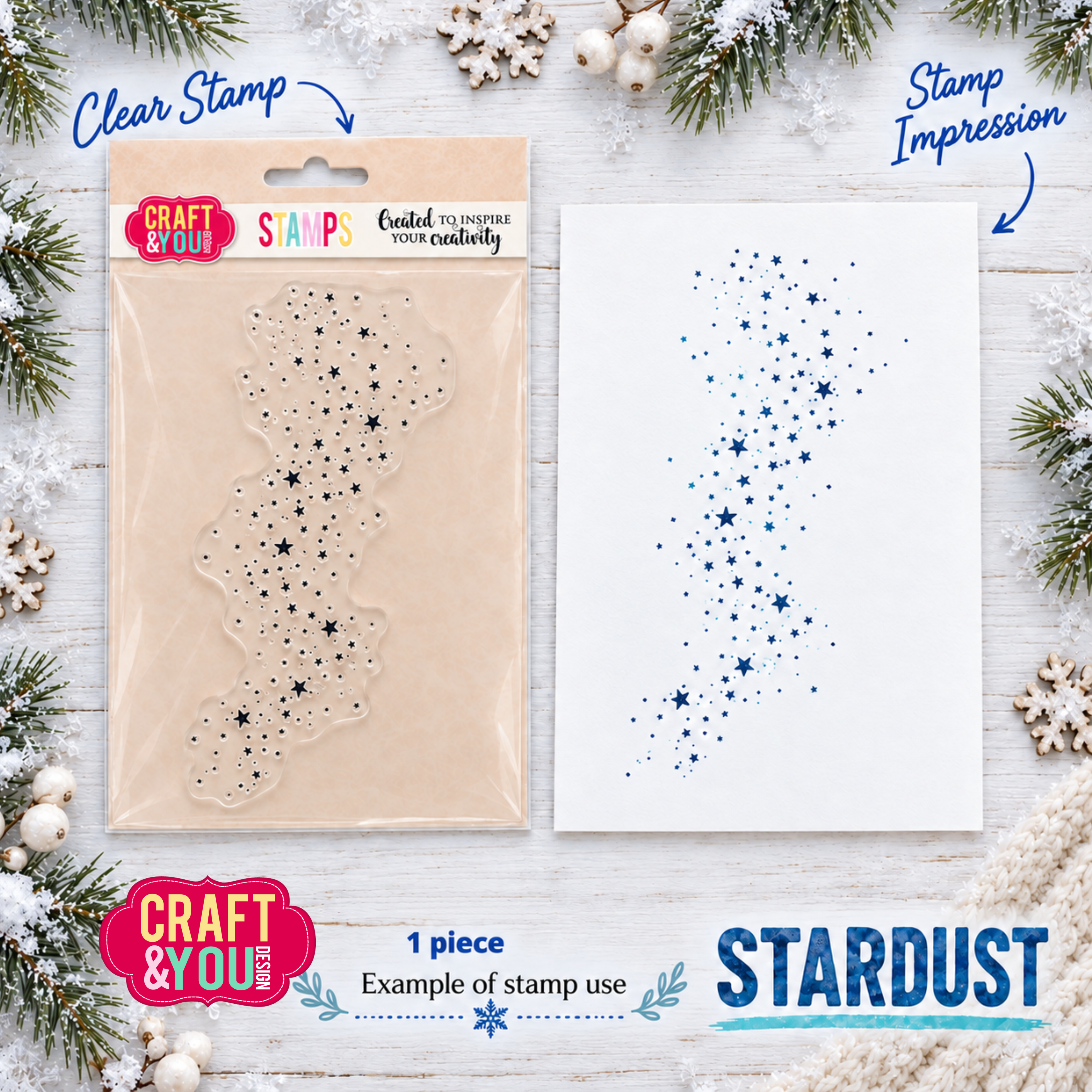 CS060 Clear Stamps/Stemple Stardust/Gwiezdny Pył - Craft & You Design