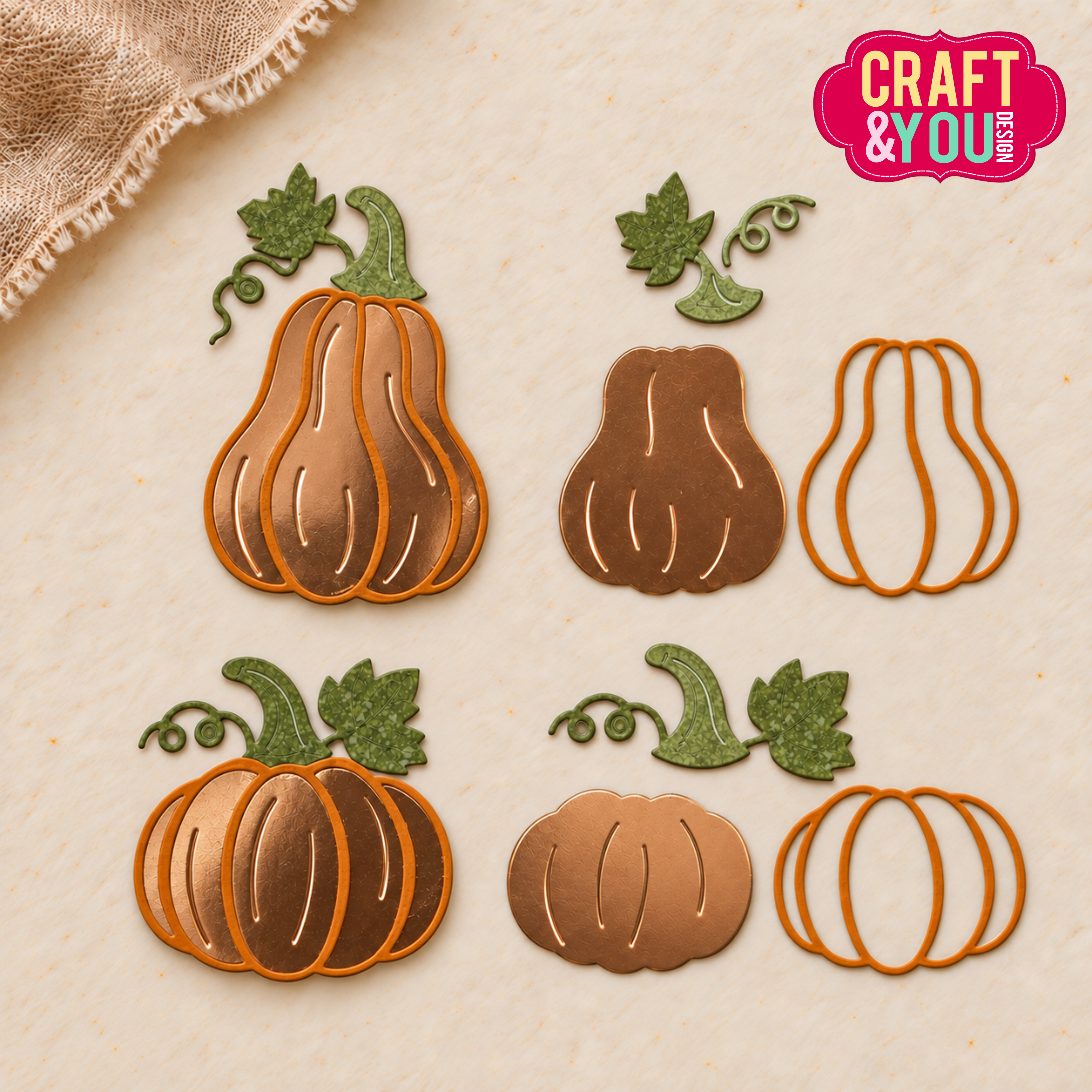CW424 Wykrojnik /Die Two Pumpkins/ dynie Craft&You Design