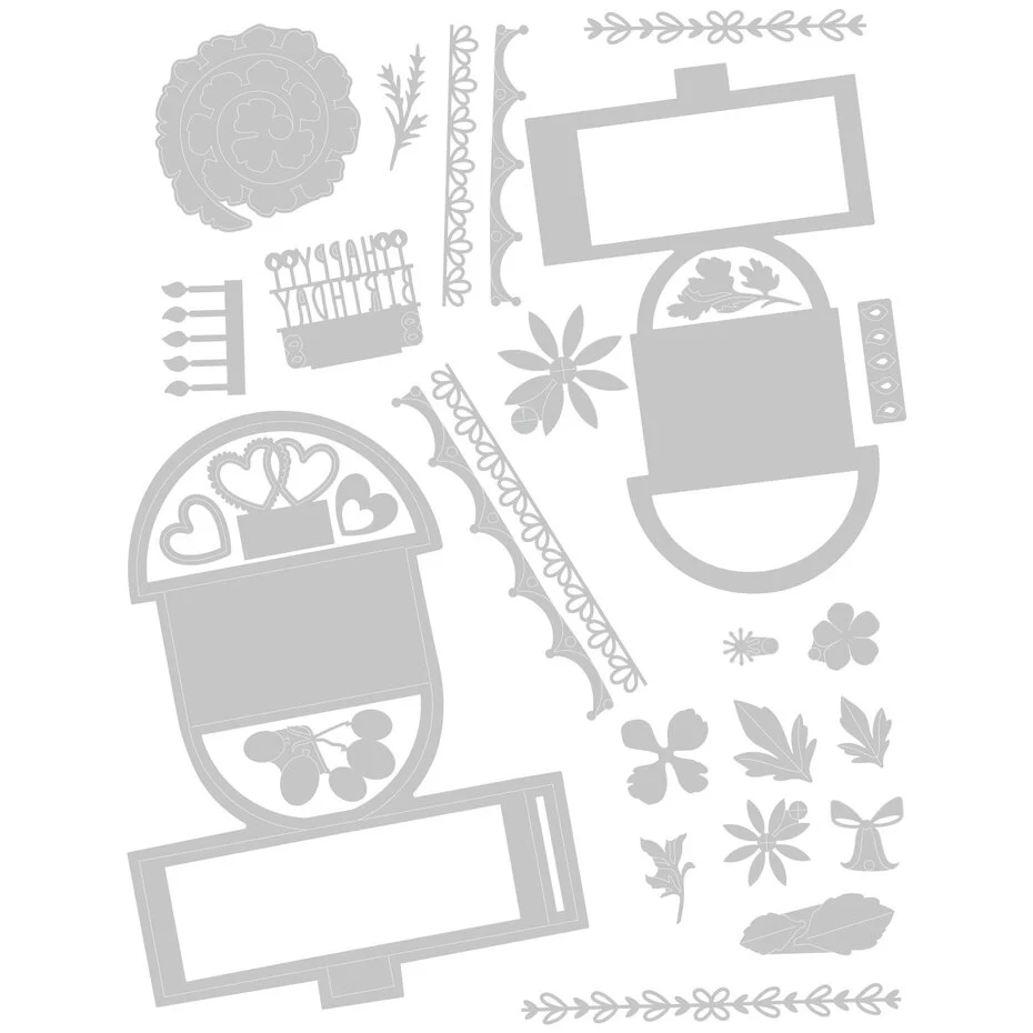 Wykrojnik Sizzix Thinlits Plus Die Cake Pop-Up -tort przestrzenny (664356)