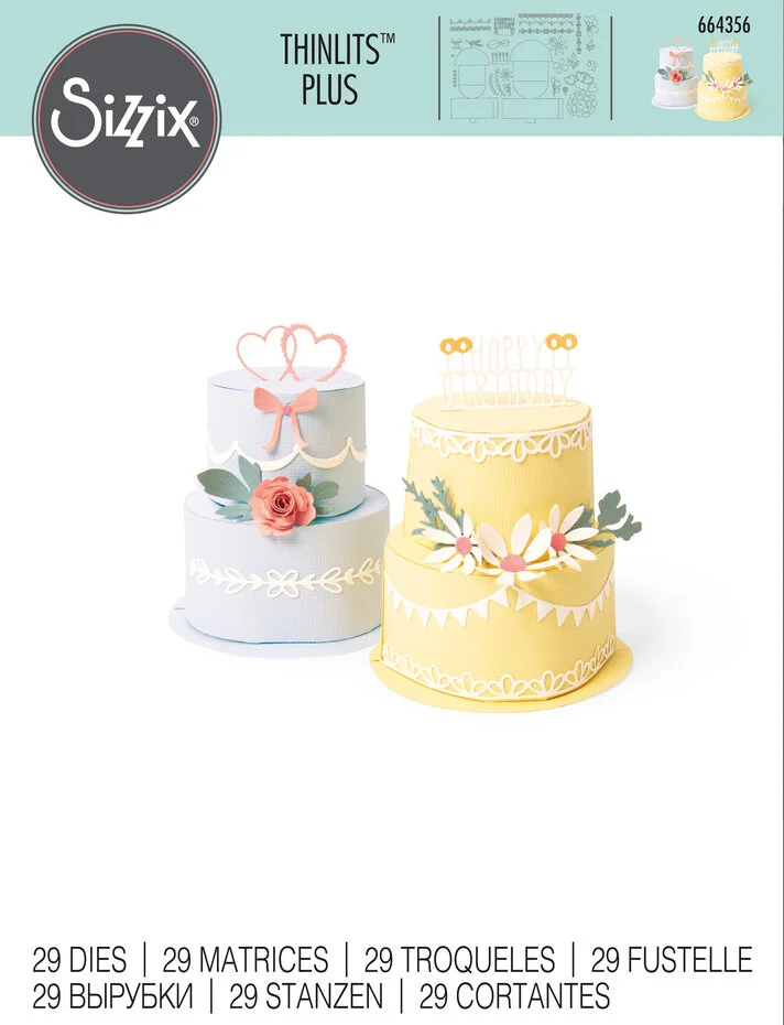 Wykrojnik Sizzix Thinlits Plus Die Cake Pop-Up -tort przestrzenny (664356)
