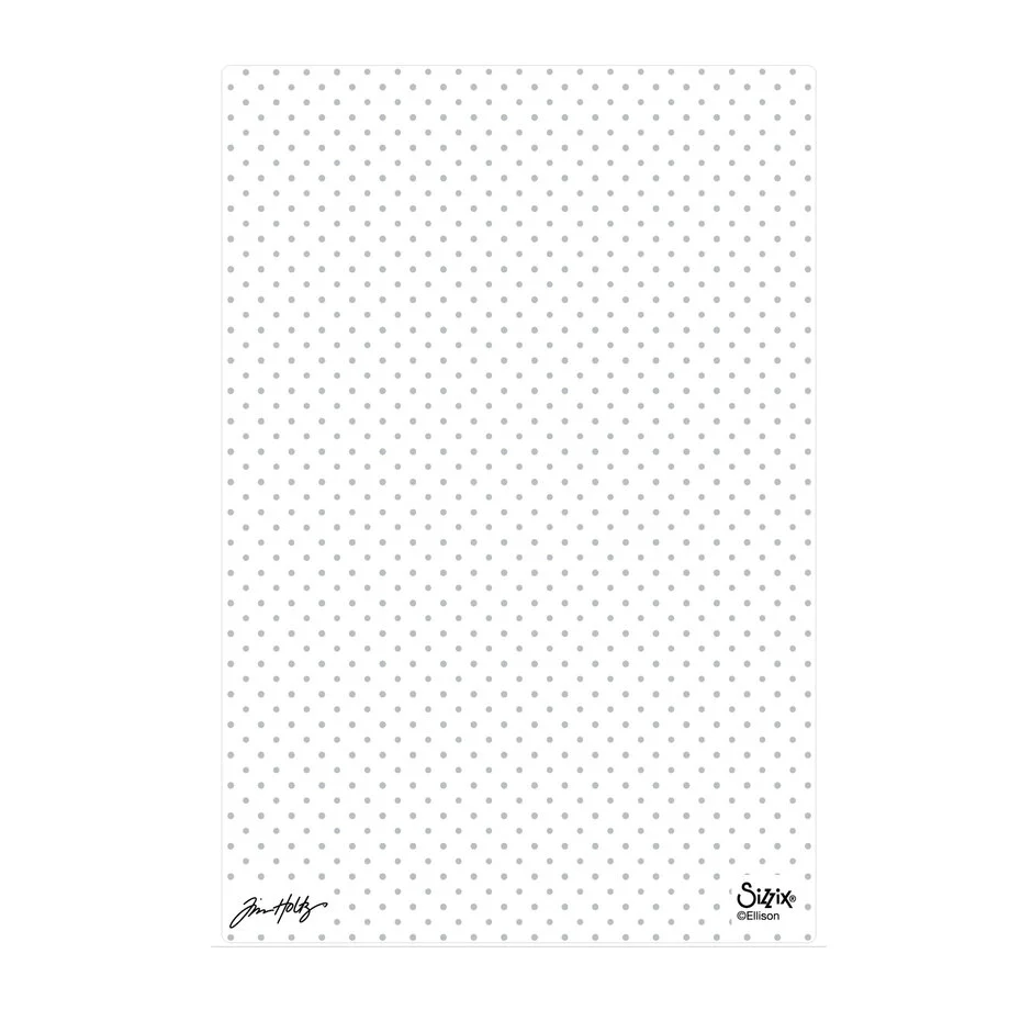 Folder do embossingu Sizzix 2D Texture Fades format A5 Embossing Folder Vault Dots by Tim Holtz - wypukłe kropki (667253)