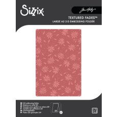 Folder do embossingu  Sizzix 2D Texture Fades format A5 Embossing Folder Vault Holly Poinsettia by Tim Holtz - gwiazda betlejemska (667252)