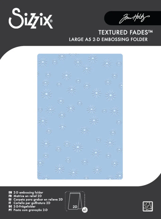 Folder do embossingu Sizzix 2D Texture Fades format A5 Embossing Folder Vault Sparkle Stars by Tim Holtz - gwiazdki (667250)