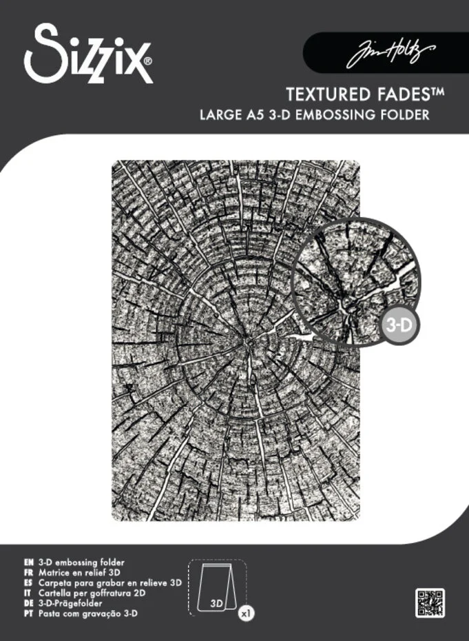 Folder do embossingu Sizzix 3D - A5 Tree Rings by Tim Holtz (667258)