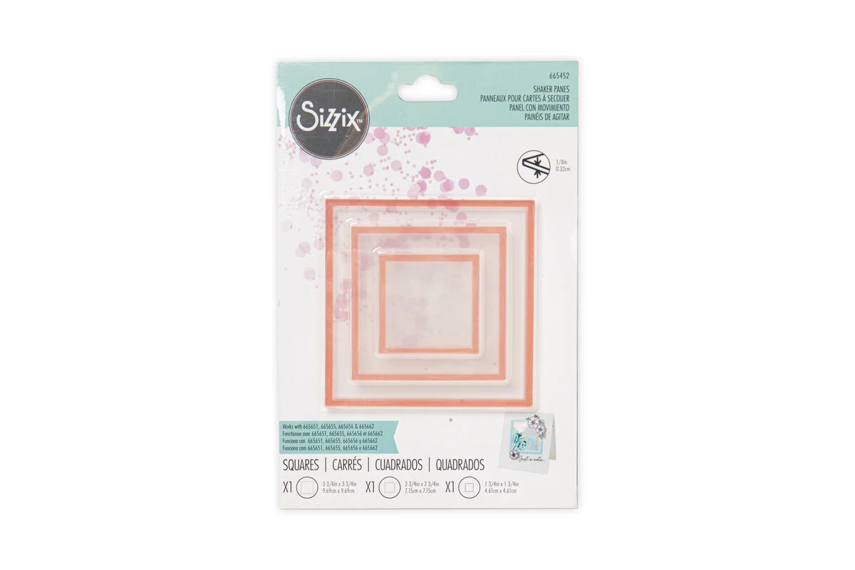 Kwadratowe okienka do shakerów - Sizzix Shaker Panes Squares –3 szt. (665452)