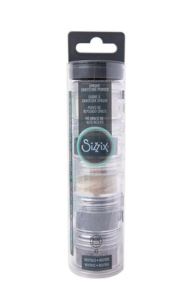 Pudry do embossingu Sizzix –Opaque Embossing Powder Neutrals, 5 × 12 g (665843)