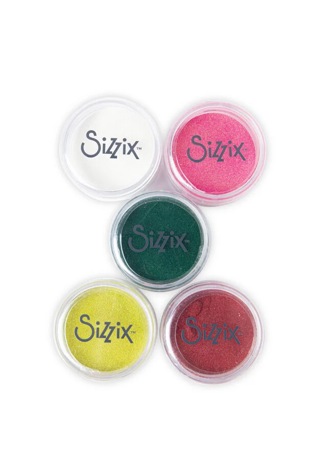 Pudry do embossingu Sizzix –Opaque Embossing Powder Festive, 5 × 12 g (665688)