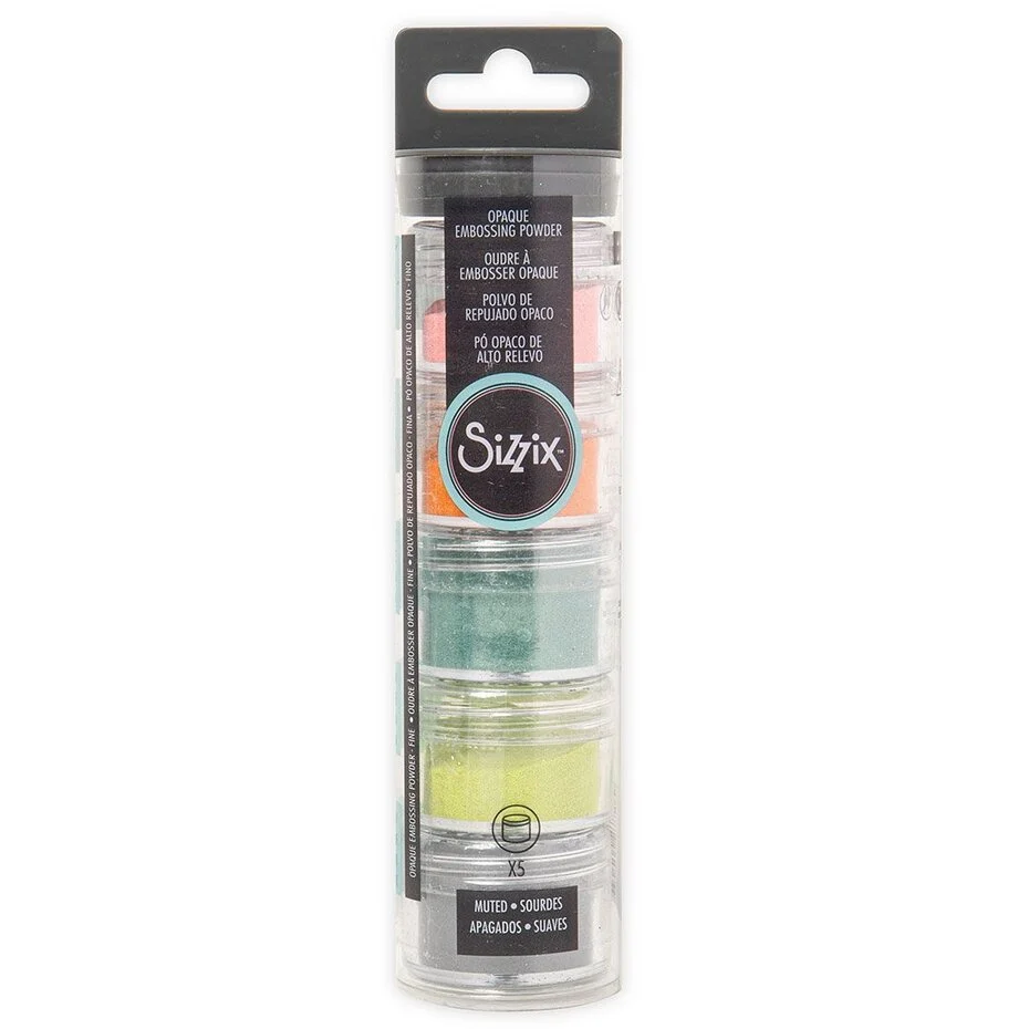 Pudry do embossingu Sizzix –Opaque Embossing Powder Muted, 5 × 12 g (665688)