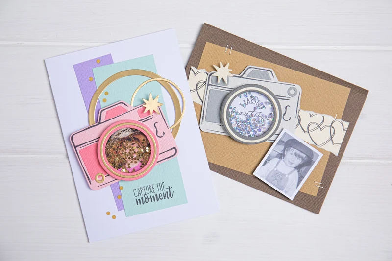 Stemple i wykroniki Sizzix •Framelits Die Set 6PK w/4PK Stamps - Memory Maker -aparat foto (665657)