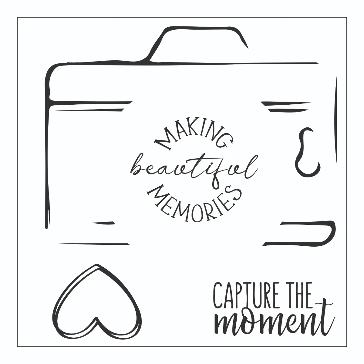 Stemple i wykroniki Sizzix •Framelits Die Set 6PK w/4PK Stamps - Memory Maker -aparat foto (665657)