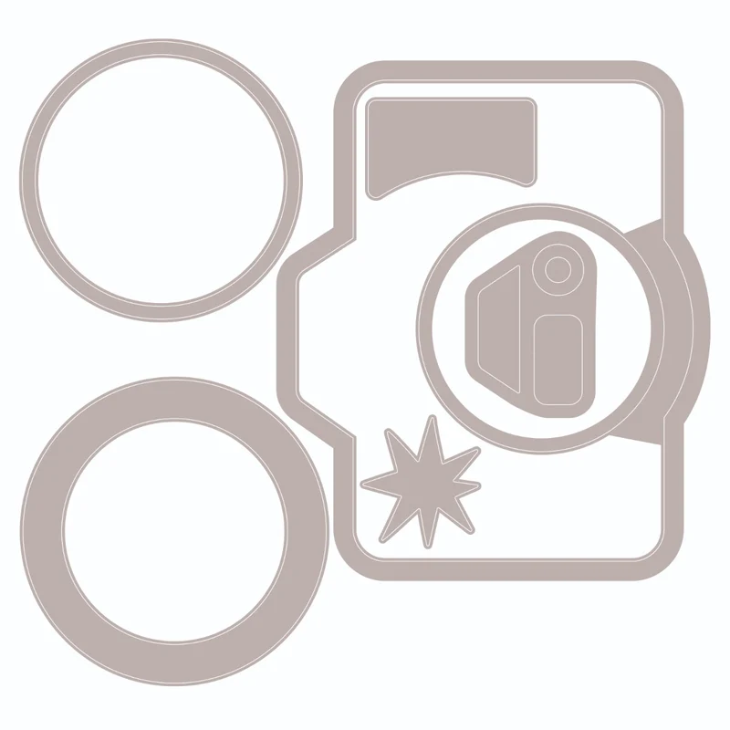 Stemple i wykroniki Sizzix •Framelits Die Set 6PK w/4PK Stamps - Memory Maker -aparat foto (665657)