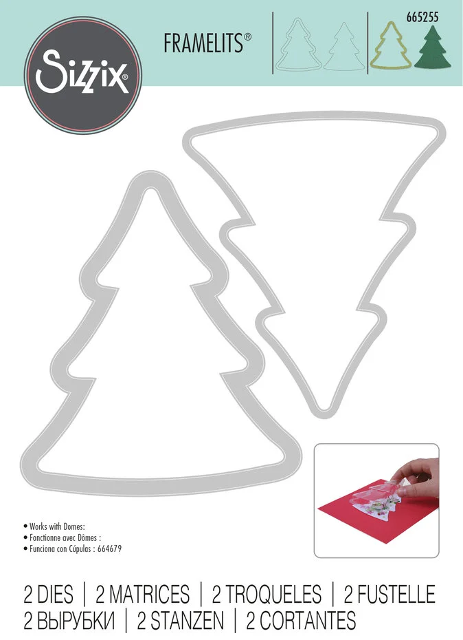 Wykrojnik Sizzix •Sizzix Framelits Die Set 2PK - Tree -choinka 2szt (665255)