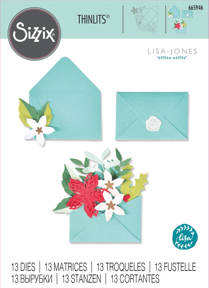 Wykrojnik Sizzix Thinlits Die by Lisa Jones Festive Envelope -koperta (665946)