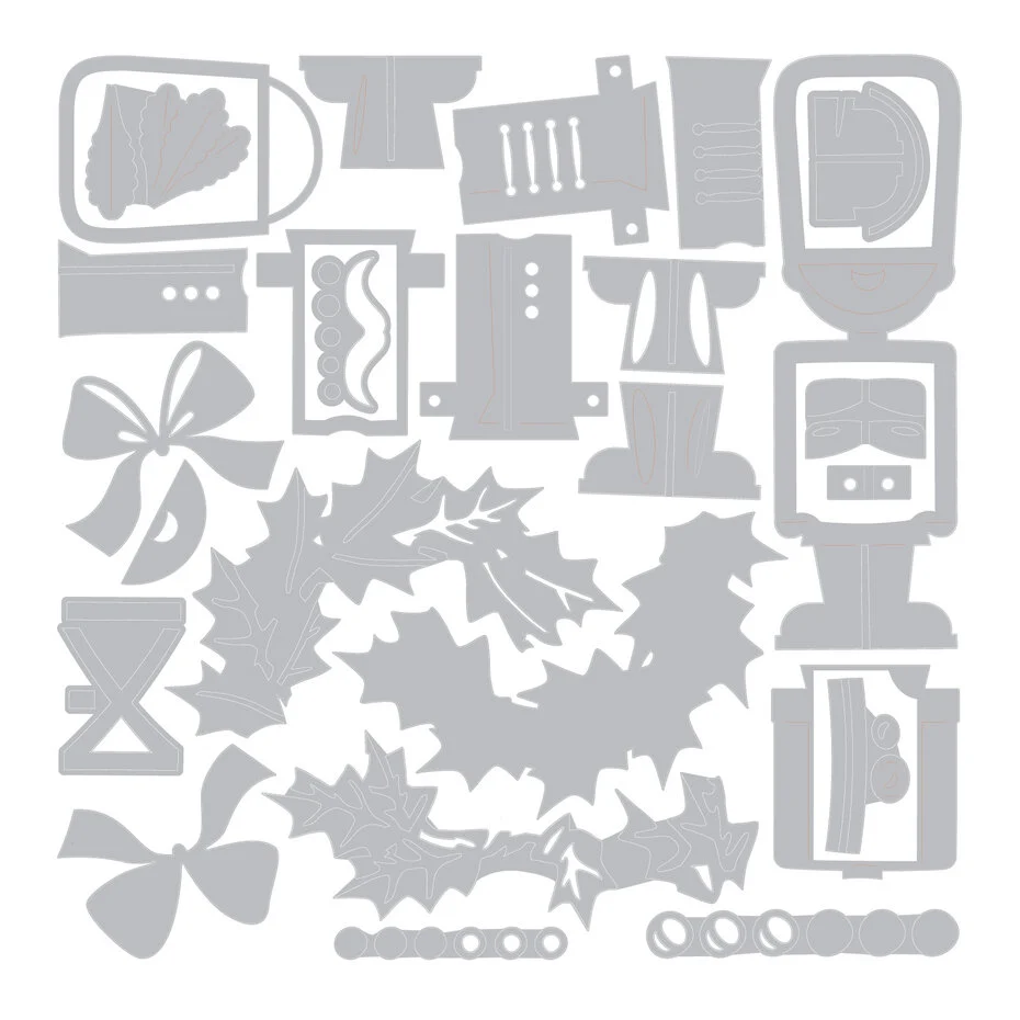 Wykrojnik Thinlits Die Yuletide Harvey (26pcs) by Tim Holtz -dziadek do orzechów (667255)