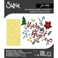 Wykrojniki Thinlits Die Vault Side-Order Merry + Bright (17szt) i folder do embossingu 2D  by Tim Holtz  (667248)
