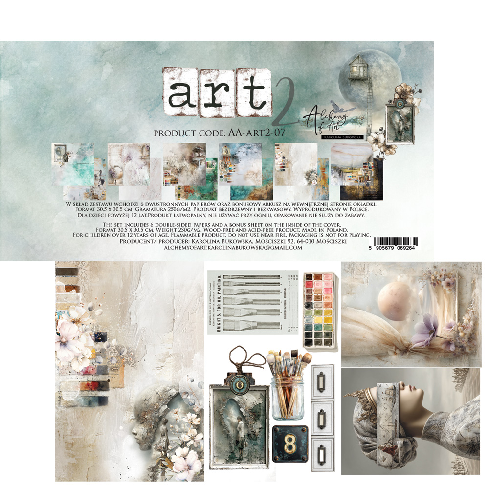 AA-ART2-07 Alchemy of Art- 12x12'' -Zestaw papierów do scrapbookingu ART 2