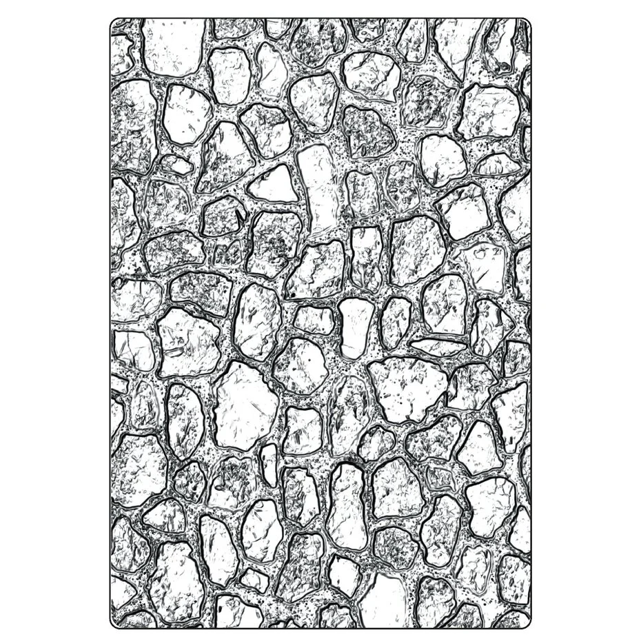 Folder wytłaczający Sizzix 3D Texture Fades by Tim Holtz A5 Cobblestone - bruk i kamienie (666959)