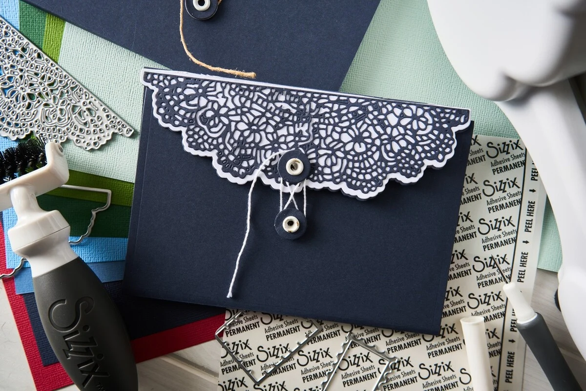 Wykrojniki Sizzix • Thinlits Die Set Laced Folio by 49 and Market 10pcs (667014)