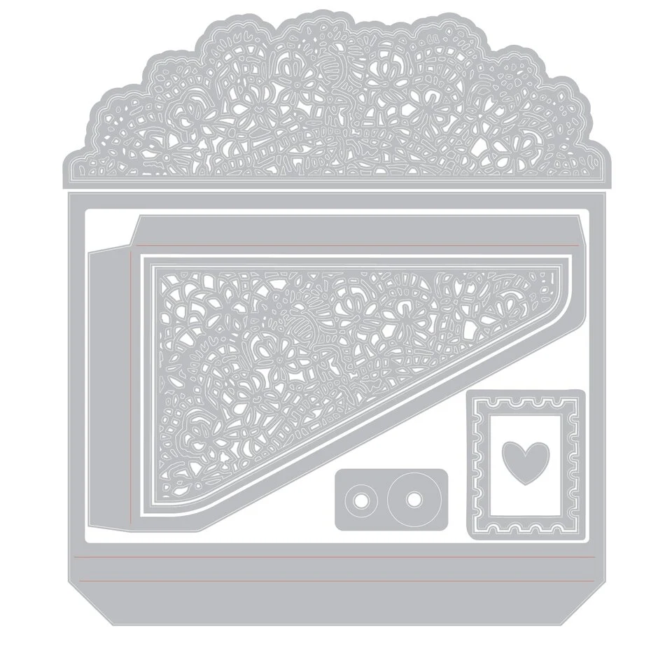 Wykrojniki Sizzix • Thinlits Die Set Laced Folio by 49 and Market 10pcs (667014)