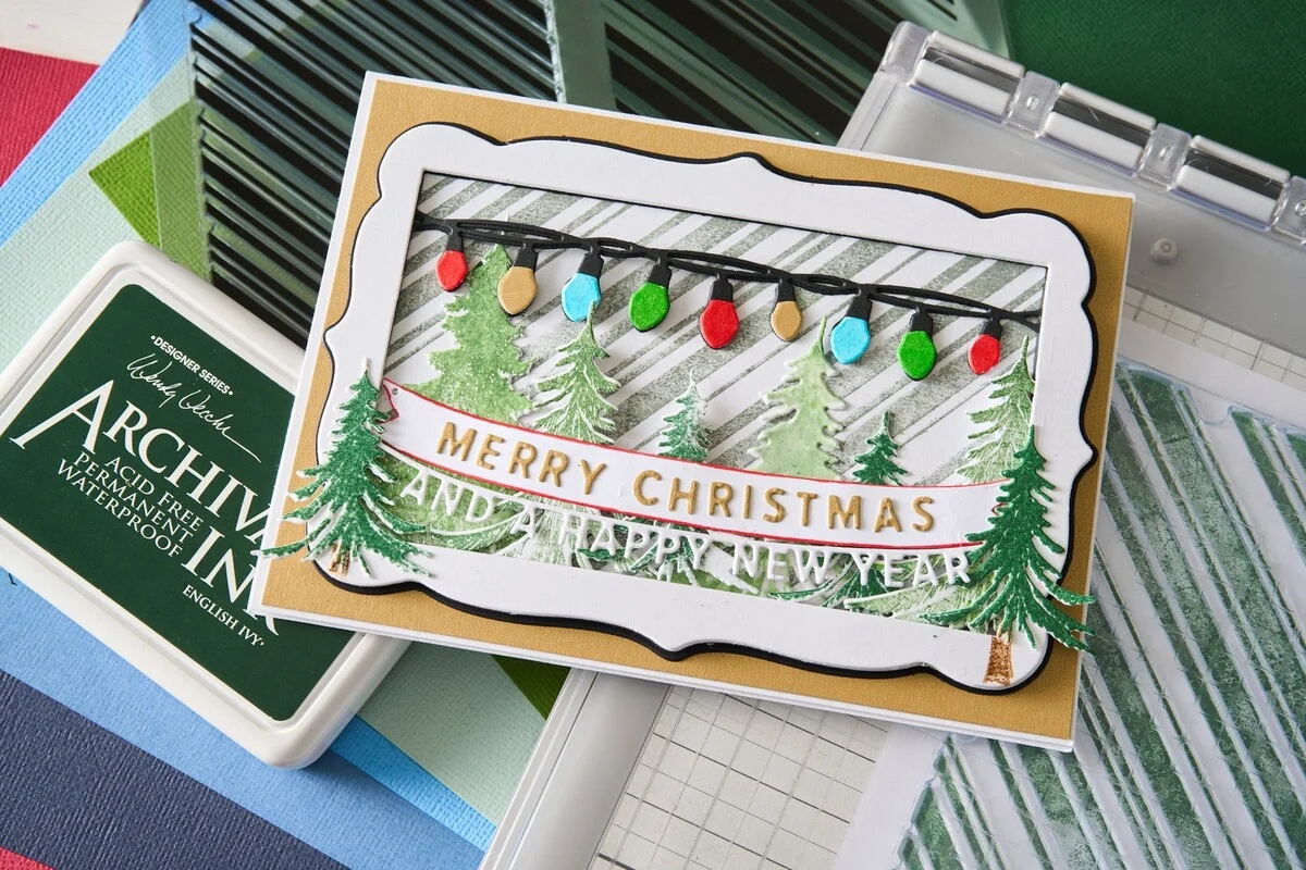 Wykrojnik i stemple zestaw A5 Sizzix • Clear Stamp Set with Framelits Trees and Trinkets by 49 and Market 32szt (667013)