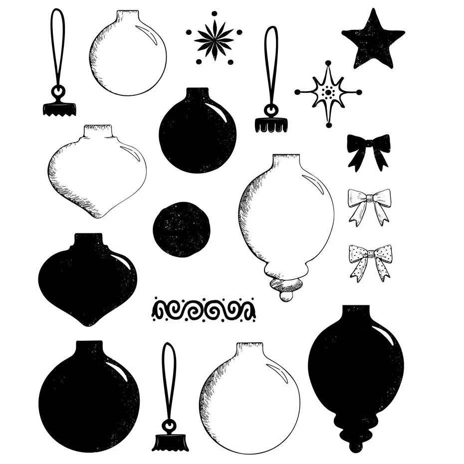 Wykrojnik i stemple zestaw A5 Sizzix • Baubles by 49 and Market 30szt (667019)