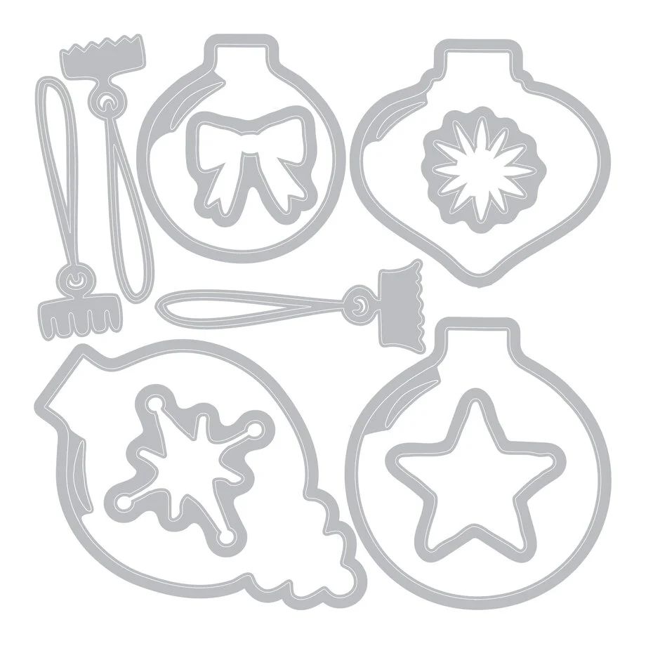 Wykrojnik i stemple zestaw A5 Sizzix • Baubles by 49 and Market 30szt (667019)