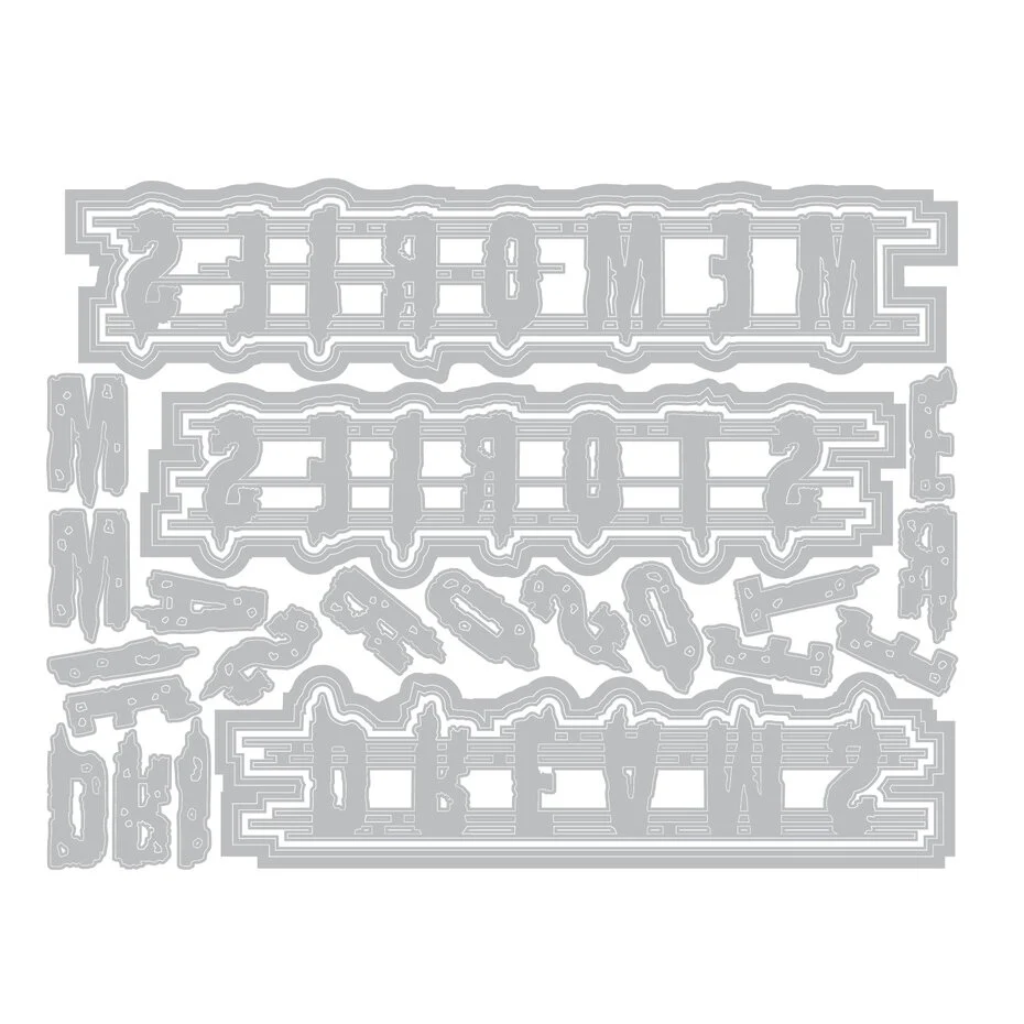 Wykrojnik Sizzix •Thinlits Die by Seth Apter Word Wafers #2 (24szt) (667021)