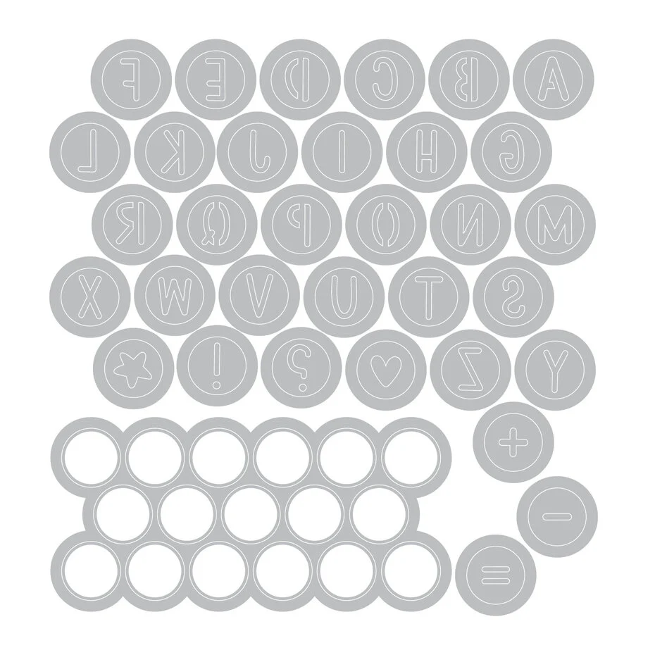 Wykrojnik Thinlits Die Alphabet Beads (34pcs) by Letters by Shells - alfabet (667199)