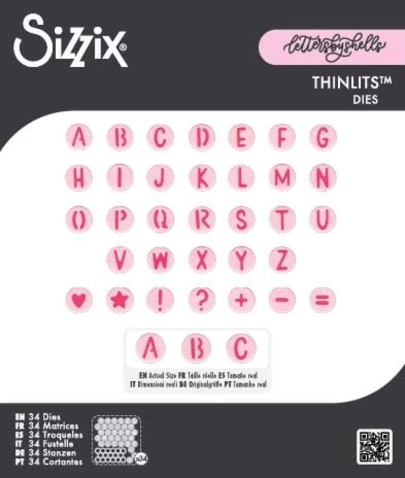 Wykrojnik Thinlits Die Alphabet Beads (34pcs) by Letters by Shells - alfabet (667199)