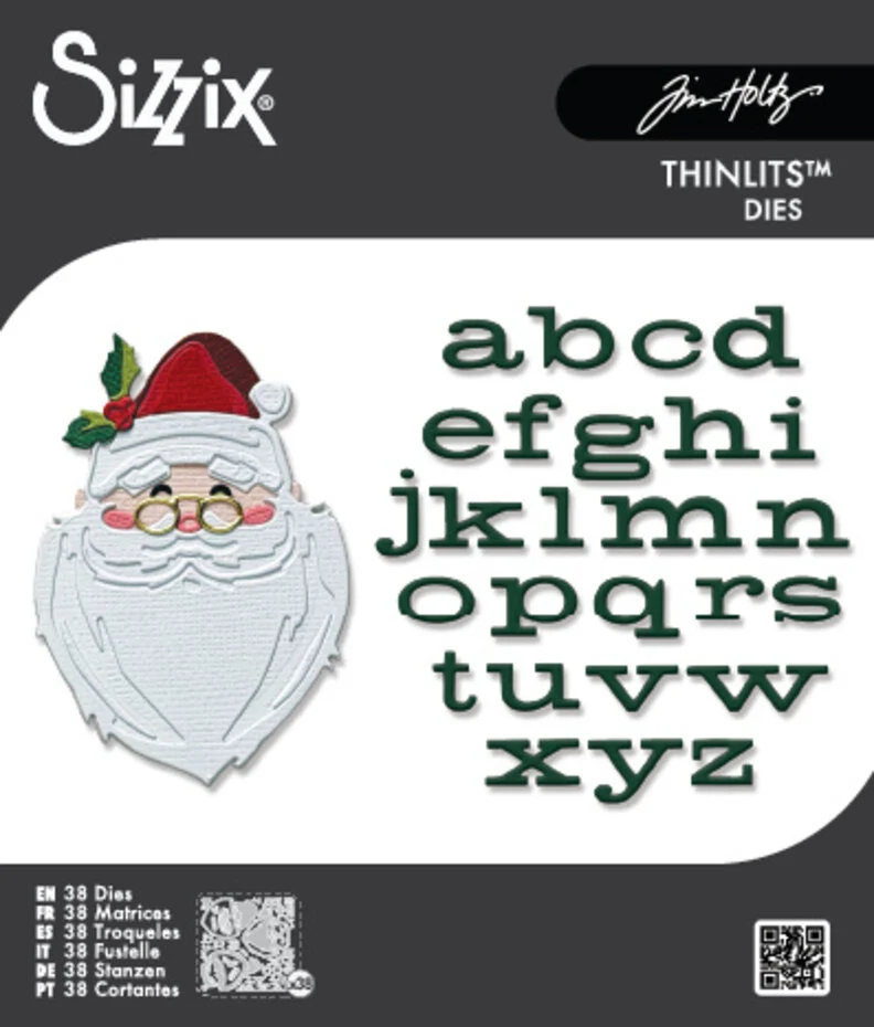Wykrojnik Thinlits Die Vault Letter to Santa (38pcs) by Tim Holtz -Święty Mikołaj i alfabet (667257)