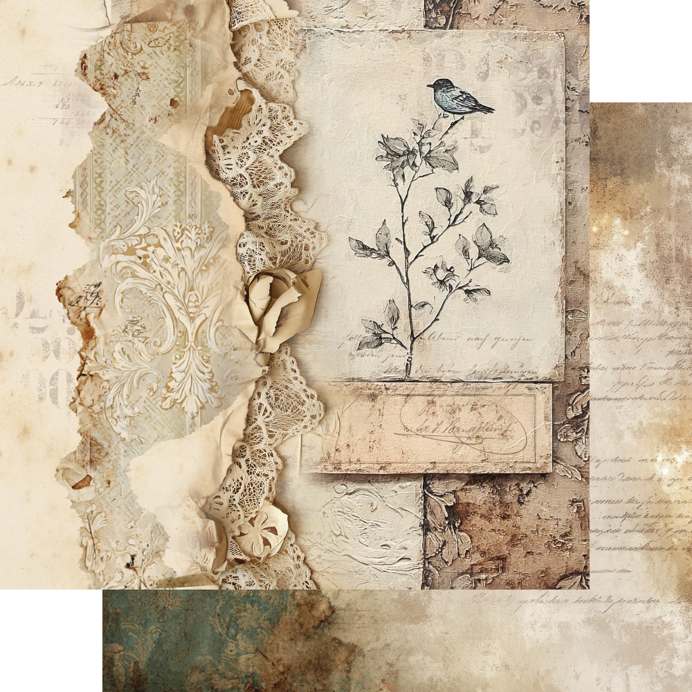 AA-ITB-07 Alchemy of Art- 12x12'' -Zestaw papierów do scrapbookingu In the Library