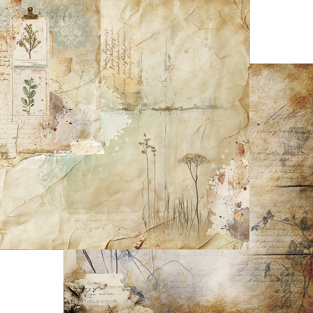 AA-VB-07 Alchemy of Art- 12x12'' -Zestaw papierów do scrapbookingu Vintage Botanical